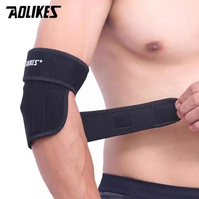 Gambar DL 7946 AOLIKES ELBOW WRAP VELCRO SUPPORT PAD SLEEVE DEKER PELINDUNG SIKU - Hitam dari Damai Larasati undefined Tokopedia