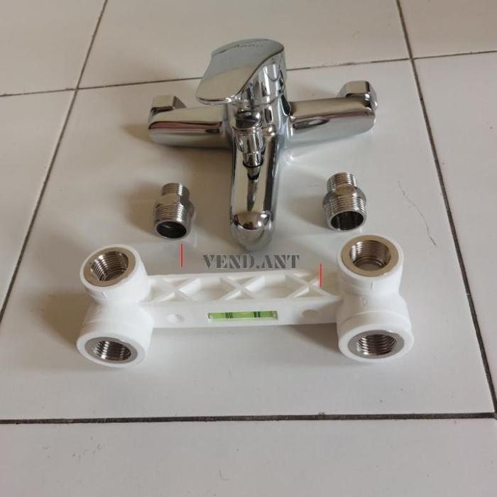 Gambar READY Stok!!! paket kran mixer + breket instalasi luar tanpa bobok tembok / kran panas dingin instalasi luar - Crome dari CV UTAMA RAYA undefined Tokopedia