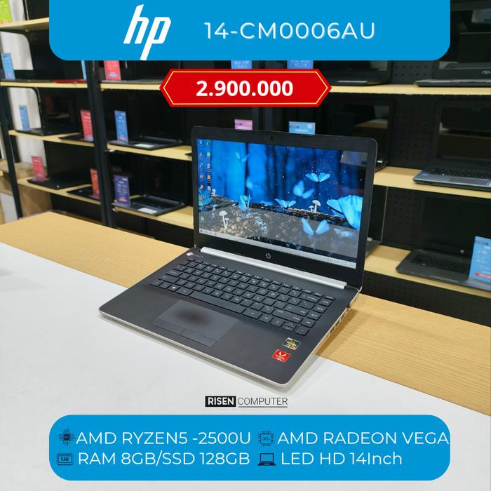 Laptop Hp 14 Cm0006au Amd Ryzen Ram 8gb Ssd 128gb Notebook Seken Bekas  Second Murah Bagus Sekolah Kuliah Kerja