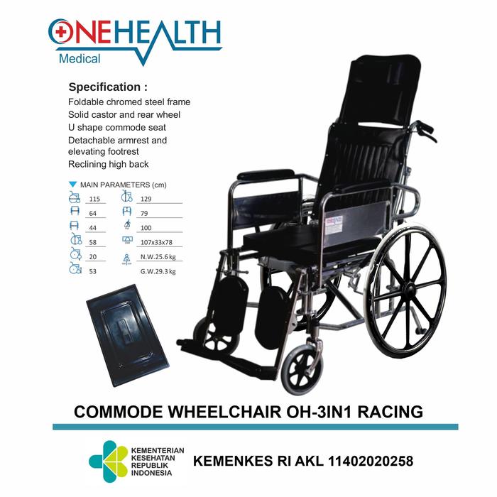 Gambar Kursi Roda 3 in 1 Commode 3In1 BAB Comode Alat Bantu Jalan GOJEK/GRAB - RODA VELG RACIN dari MAUREEN INTEGRA undefined Tokopedia