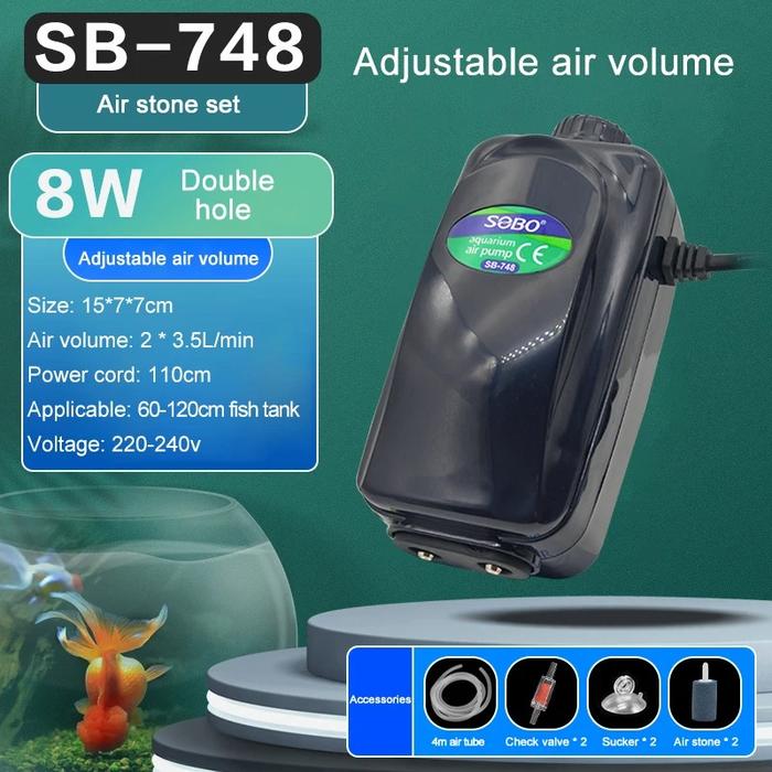 Gambar Aerator Gelembung Aquarium Silent Double Oxygen Air Pump Fish Tank Adjustable Air Volume High Power Oxygenator Air Compressor Aerator dari Club 8 undefined Tokopedia