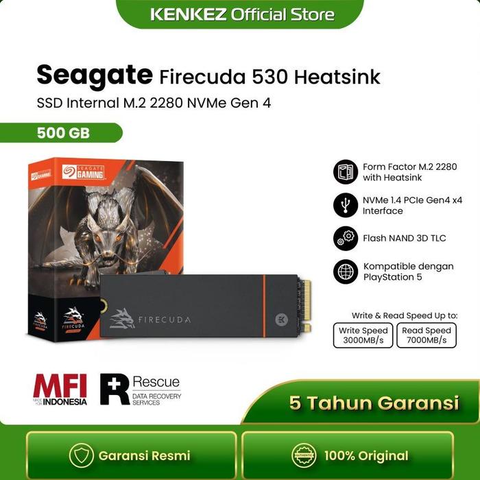 Jual Seagate FireCuda 530 Heatsink SSD 500GB 2280 NVMe Gen