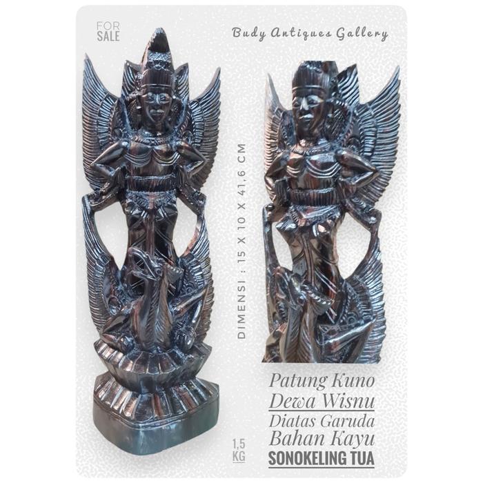 Gambar Patung Kuno Wisnu Naik Garuda Bahan Kayu Sonokeling Tua dari Budy Antiques Gallery undefined Tokopedia