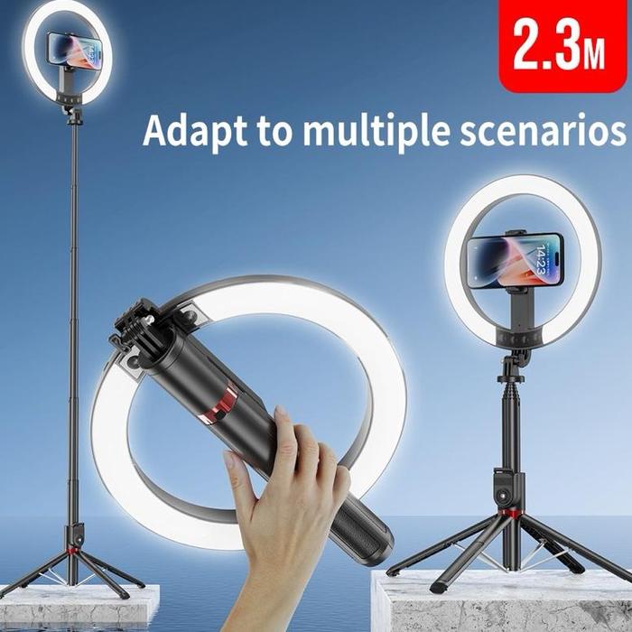 Jual Tripod Tongsis Selfie Ring Light Live Streaming Alumunium