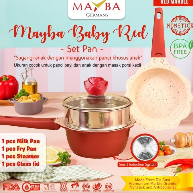 Gambar PROMO TERBATAS PANCI SET BAYI MPASI 1 SET BLACK GRANIT ASLI MAYBA FLOWER BALITA PAN TERMURAH - Merah dari Jaya-agung id undefined Tokopedia