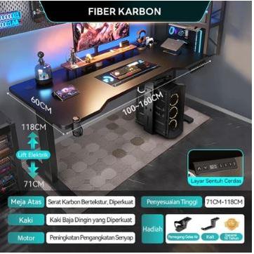 Gambar Meja Kerja Elektrik Meja Belajar Meja Komputer Meja Kantor Meja Kerja Gaming Xpanse Terbaru - Fiber Karbon, 140*60CM dari A.K.A Comp undefined Tokopedia