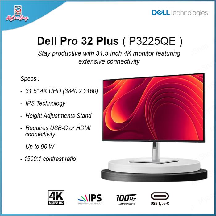 Gambar DELL PRO 32 PLUS P3225QE MONITOR 4K UHD IPS USB-C HDMI dari MYCOMSHOP undefined Tokopedia