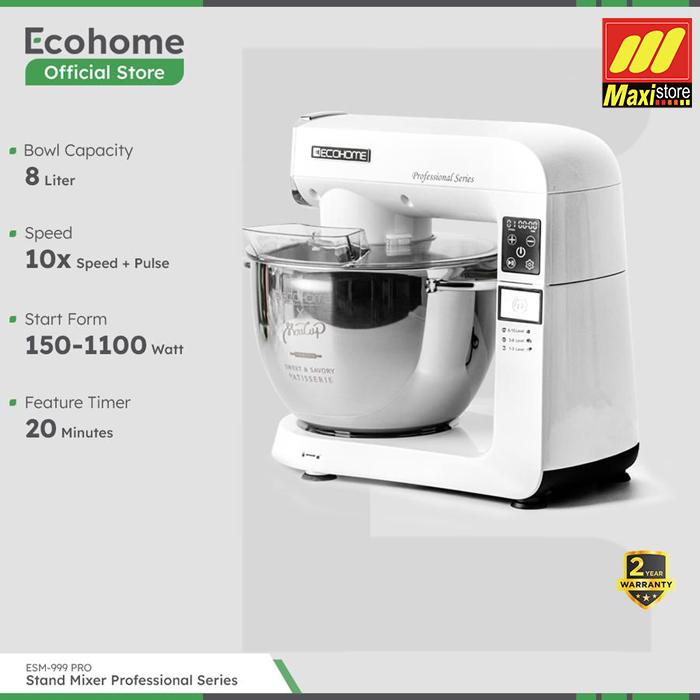 Gambar ECOHOME ESM-999 PRO Stand Mixer Professional [8 L] - Garansi Resmi dari Maxi Store Makassar undefined Tokopedia