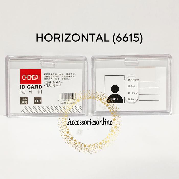 Gambar Tempat ID Card Holder Akrilik Transparan Bening 2 Sisi / Casing ID Card Holder / Name Tag 2 Sisi - HORIZONTAL 6615 dari accessoriesonline undefined Tokopedia