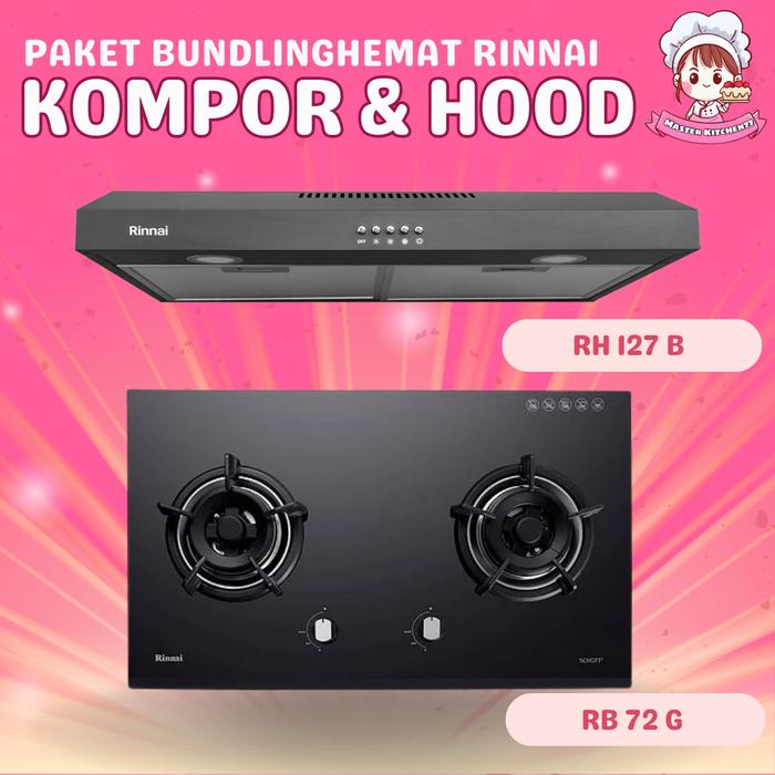 Gambar Kompor Rinnai RB 72 G + Cooker Hood RH 127 B paket hemat dari MASTER KITCHEN77 undefined Tokopedia