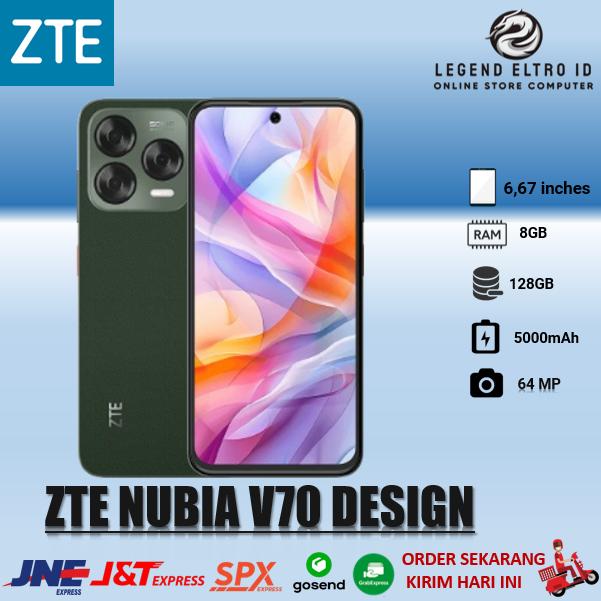 Gambar ZTE NUBIA V70 DESIGN 8GB 256GB JADE GREEN-GREY - NORMAL, 128GB dari LEGEND.ELTRO.ID undefined Tokopedia