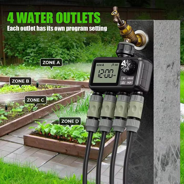 Gambar HCT-M09 Pengairan Pengatur Otomatis Kran Air Irigasi Taman Kebun 4 Kran Keran Agriculture Dial Garden Water Timer Irrigation Controller With Three Zone 4 Outlet Output Water Timer Digital Automatic Watering Irrigation System | 2.035.0011 | HCT M09 dari More More More More undefined Tokopedia