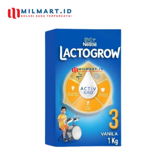 Gambar NESTLE LACTOGROW 3 VANILA/MADU 1 KG SUSU PERTUMBUHAN ANAK SUSU BUBUK KOTAK - Vanila dari milmart.id undefined Tokopedia