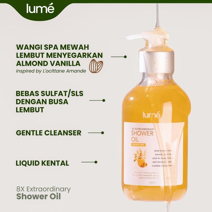 Gambar LUME 8x Extraordinary SHOWER OIL BODY WASH Sabun Mandi Non Sulfat - 320 ml dari WudiCare undefined Tokopedia