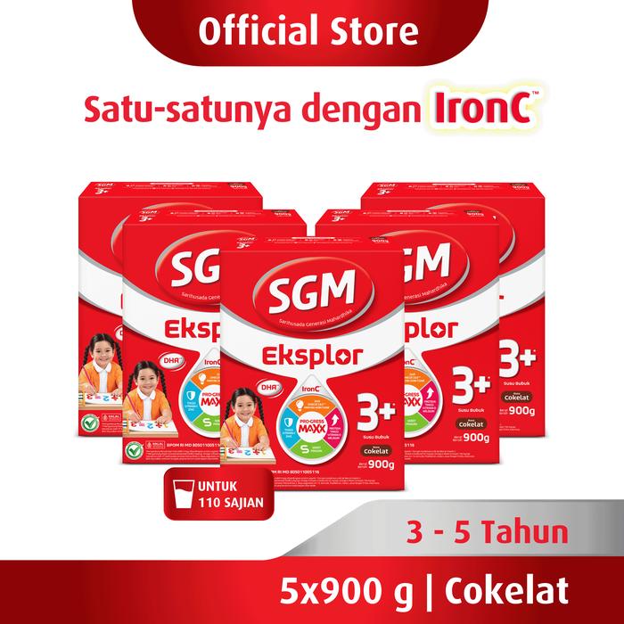 Gambar Paket 5 - SGM Eksplor 3 Plus Susu Pertumbuhan 3-5 Thn Coklat 900g dari Aku Anak SGM undefined Tokopedia