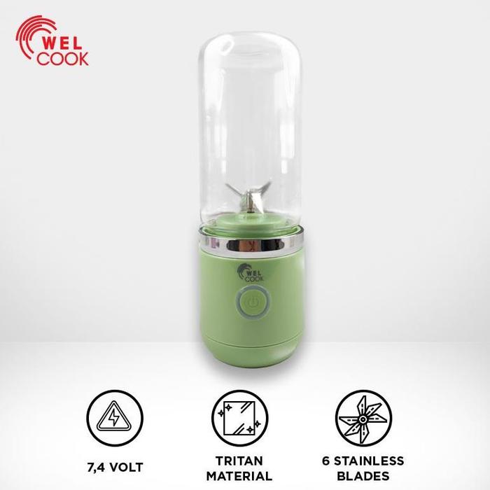 Gambar Welcook GN-A04 Premium Portable Blender Electronic - 380 ML - Hijau dari CV INDAH TEKNIK undefined Tokopedia