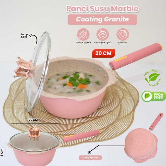 Gambar PROMO TERBATAS ORIGINAL PANCI MPASI SET BAYI 4PC BONUS KUKUSAN COATING GRANIT KERAMIK TERMURAH - 2 IN 1 Pink dari toko anugrah baru undefined Tokopedia
