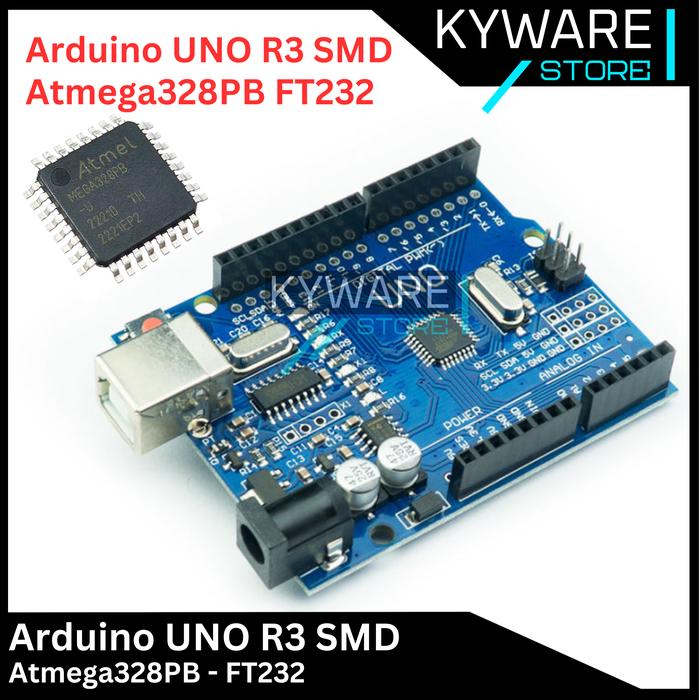 Gambar Arduino UNO R3 SMD ATMEGA328P CH340 CH340G Compatible Board - UNO 328PB FT232 dari Kyware undefined Tokopedia