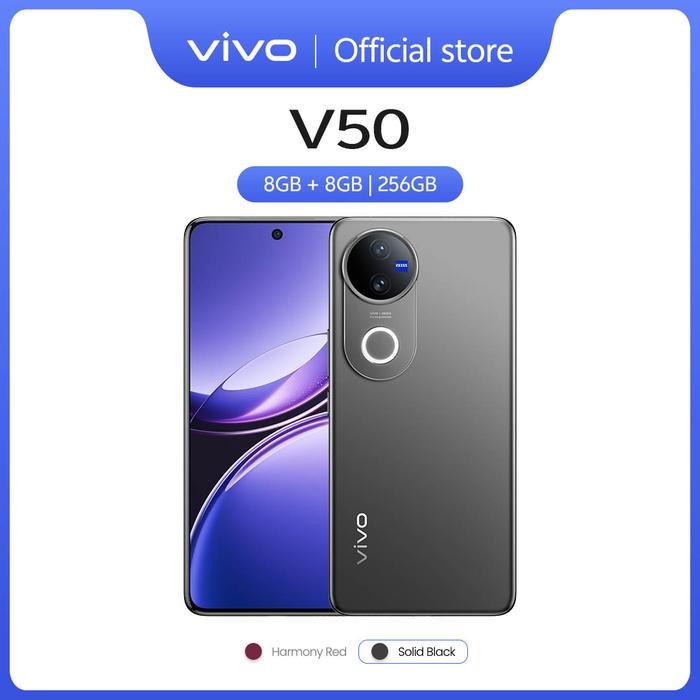 Gambar vivo V50 5G (8/256) Rounded-edge Design, ZEISS Group Potrait, 6000mAh Battery+90W Flashcharge, IP68+IP69, vivo AI - Solid Black dari vivo Indonesia undefined Tokopedia