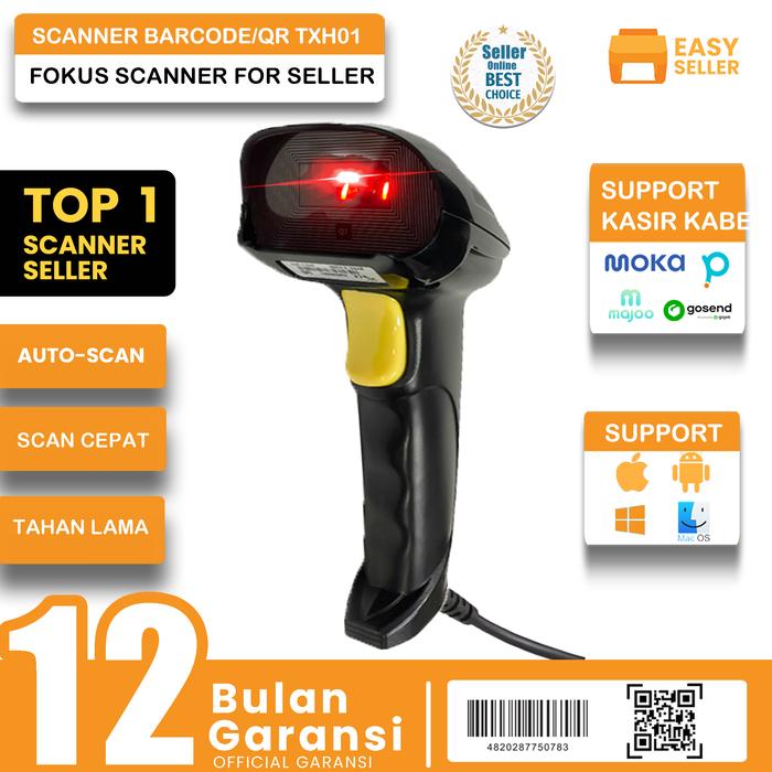 Gambar Barcode Scanner 1D & 2D Support Scanner kabel  Cocok Untuk Scan Barcode Produk Resi QRIS【EasySeller】 - 1D+2D USB Kabel dari Easy Seller ID undefined Tokopedia