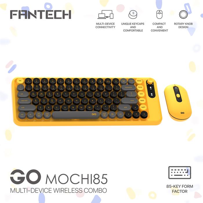 Gambar Fantech GO MOCHI 80 65 Combo Set Keyboard Mouse Wireless Bluetooth Dual Mode - WK898YELLOW dari Fantech Official Store undefined Tokopedia