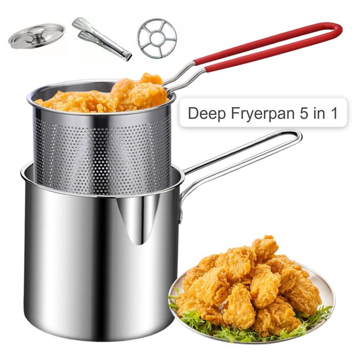 Gambar Deep Fryer Multi Stainless Steel Multi Set Panci Penggorengan Rebus Stainless Steel Saringan - Fryerpan 5 in 1 dari dfanccie house undefined Tokopedia