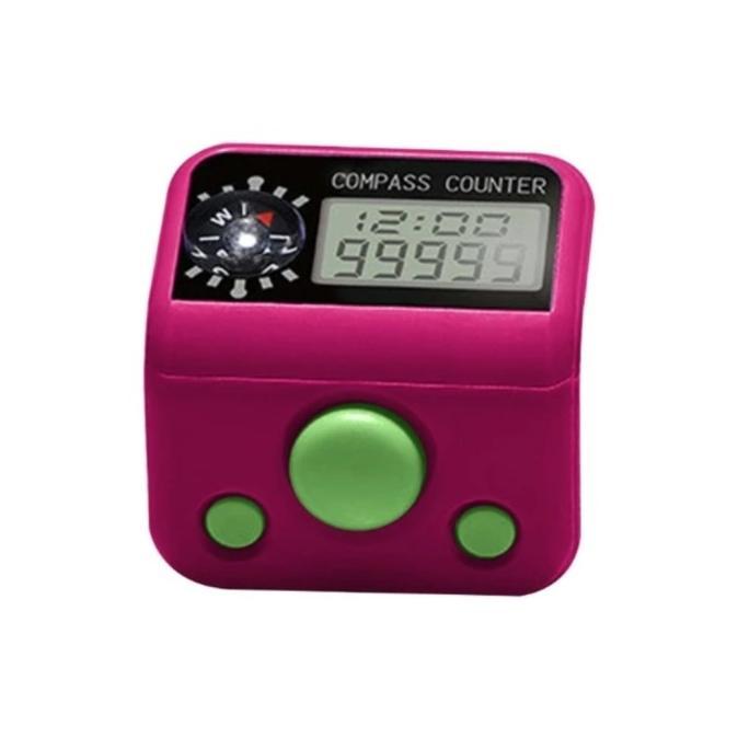 Gambar Ready Tasbih Digital dengan kompas arah sholat dan jam - pink fanta dari Farhan Decul Shop undefined Tokopedia