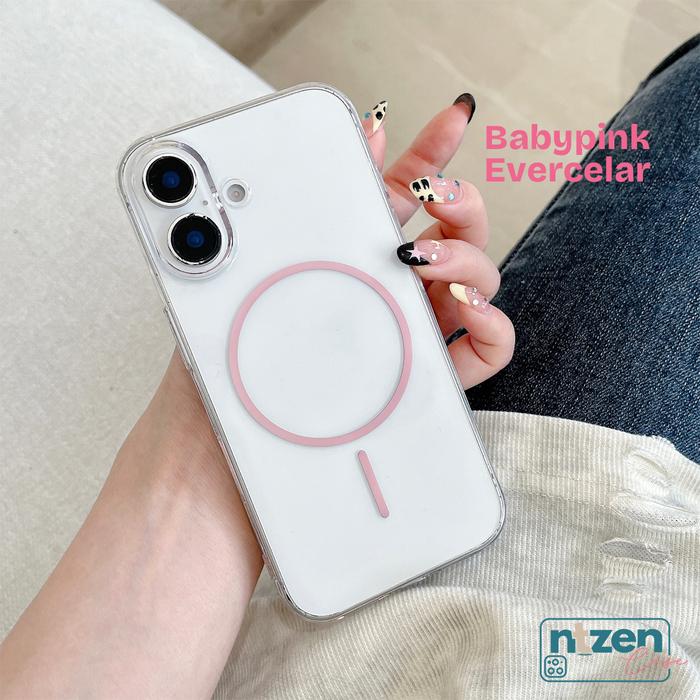 Gambar Ntzen Case Hardcase Everclear with Magsafe Compatible for iPhone 12 13 14 15 16 Pro Max Plus - Baby Pink, IP13 PRO dari NTzen Online undefined Tokopedia