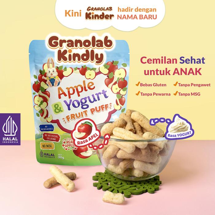 Gambar GRANOLAB KINDLY - Natural Puff Snack Bayi Alami | Gluten Free | Cemilan Anak Sehat - Apple Yogurt dari GRANOLAB MUESLI INDONESIA undefined Tokopedia