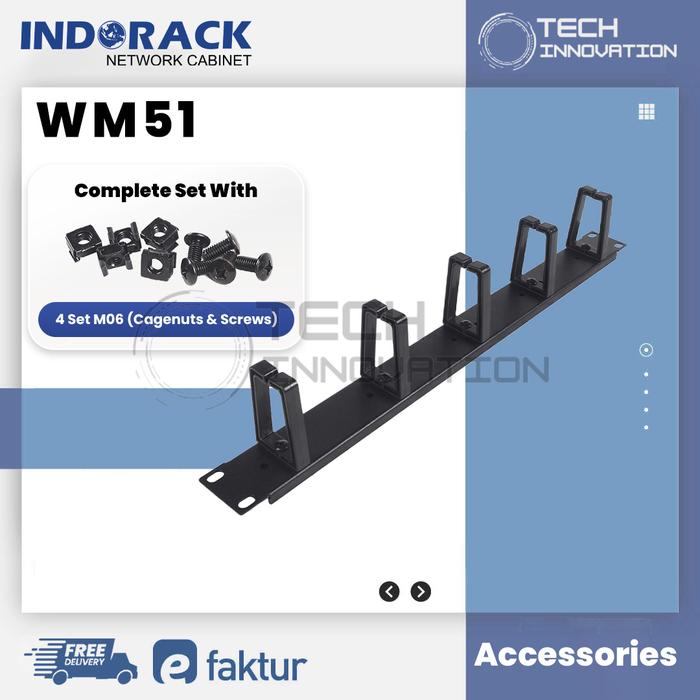 Gambar INDORACK Wire Management Panel 1U - 2U Pengatur Jalur Kabel Rak Server - WM51 dari Tech Innovation Store undefined Tokopedia