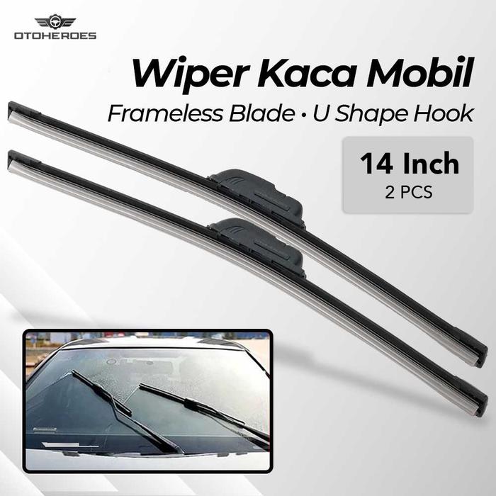 Gambar Wiper Kaca Mobil Frameless Blade U Shape Hook OTOHEROES - 14 Inch dari Stakyo Shop undefined Tokopedia