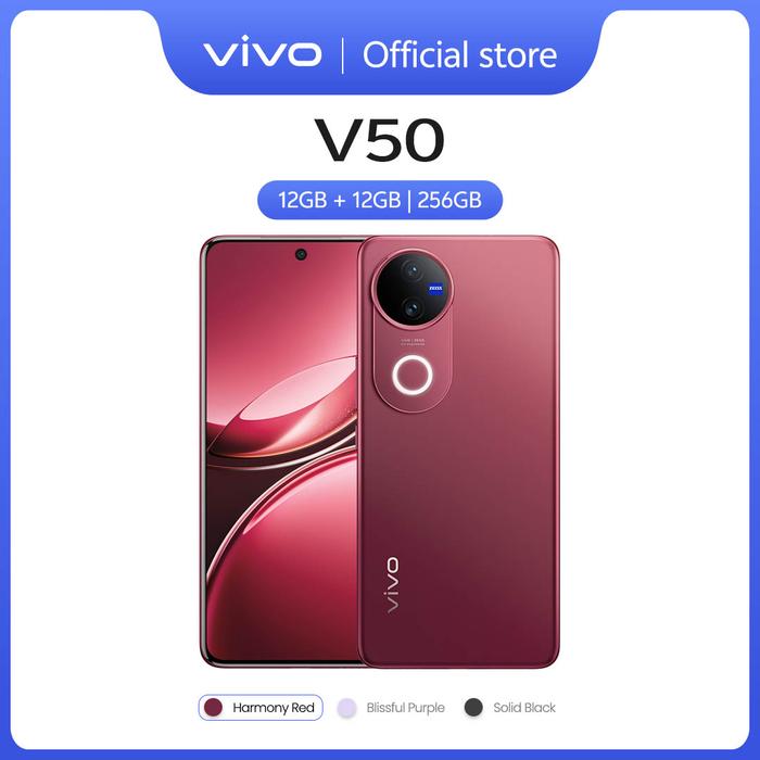 Gambar vivo V50 5G (12/256) Rounded-edge Design, ZEISS Group Potrait, 6000mAh Battery+90W Flashcharge, IP68+IP69, vivo AI - Harmony Red dari vivo Indonesia undefined Tokopedia