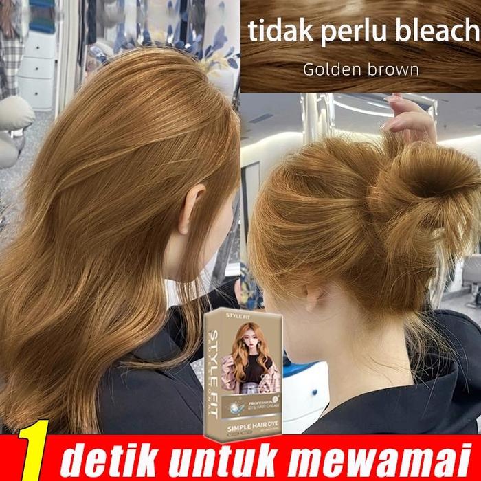 Gambar 【Beli 100ml gratis 100ml】STYLE FIT cat rambut merah raspberry*200ml Tidak perlu bleach, warna natural, imut lembut, tahan lama(cat rambut ,hair color,pewarna rambut,bleaching rambut,cat rambut coklat,cat rambut milk tea brown) READY!! - Golden brown dari Suryani Mentari undefined Tokopedia