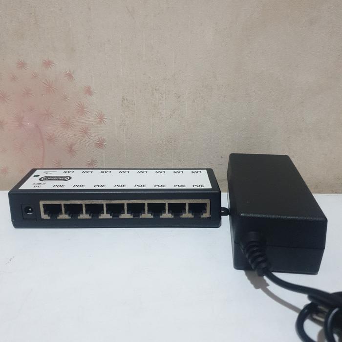 Jual POE Power Injector 8 Port Pasif Plus Adaptor For CCTV and Access ...