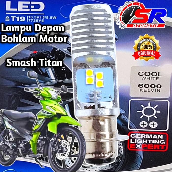 Gambar Lampu Depan LED Motor Suzuki Smash Titan 115 Soket H6 T19 AC/DC 12 Volt Pengganti Dop/Bohlam Standar dari SR.Oto undefined Tokopedia