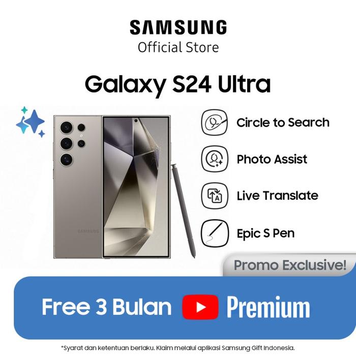 Gambar Samsung Galaxy S24 Ultra 5G, Chipset Snapdragon 8 Gen 3, Layar Amoled - Marble Gray, 【 12/256 】 dari DZL Official Store undefined Tokopedia