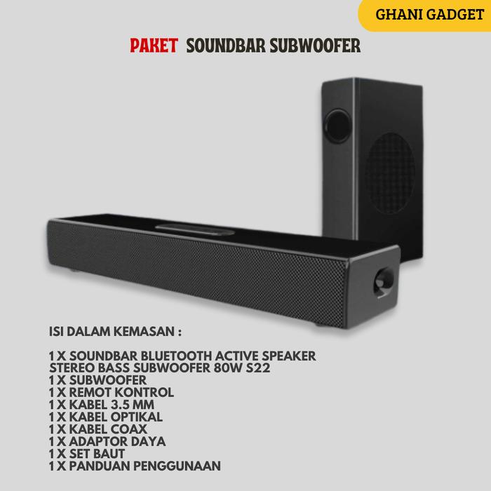 Gambar Soundbar Bluetooth Speaker Home Theater Wireless TV Subwoofer Speker Karaoke + Mikrofon Soundcard - Paket A dari Ghani Gadget Store undefined Tokopedia