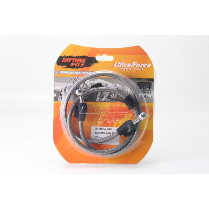 Gambar SELANG REM BRAKE HOSE RACING DAYTONA STAINLESS MESH TRANSPARAN ANTI KARAT 180 & 45 DERAJAT SEMUA UKURAN - 5286 95cm dari Lestari Motor 2 Kota Administrasi Jakarta Barat Tokopedia