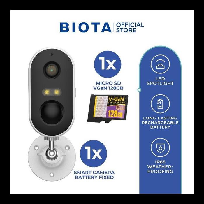 Gambar Biota Smart Kamera Battery Fixed - Cctv Tanpa Kabel + Memory Card - Cam+VGeN128GB dari smartstore2107 undefined Tokopedia