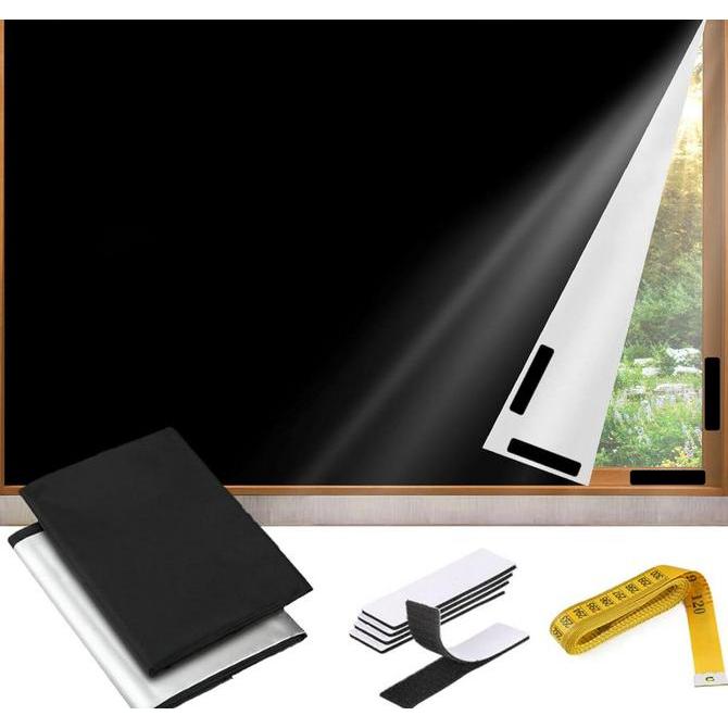 Gambar Tirai Jendela Blackout Gelap / Gorden Kaca Tempel Perekat Tape / Penutup Jendela Gelap - 145x100cm dari JiyyaStoree undefined Tokopedia