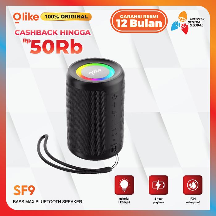 Gambar Olike SF9 Wireless Bluetooth Speaker Bass Portable LED Light IPX4 Water Resistant - SF9 Black dari Inovtek Kota Administrasi Jakarta Utara Tokopedia