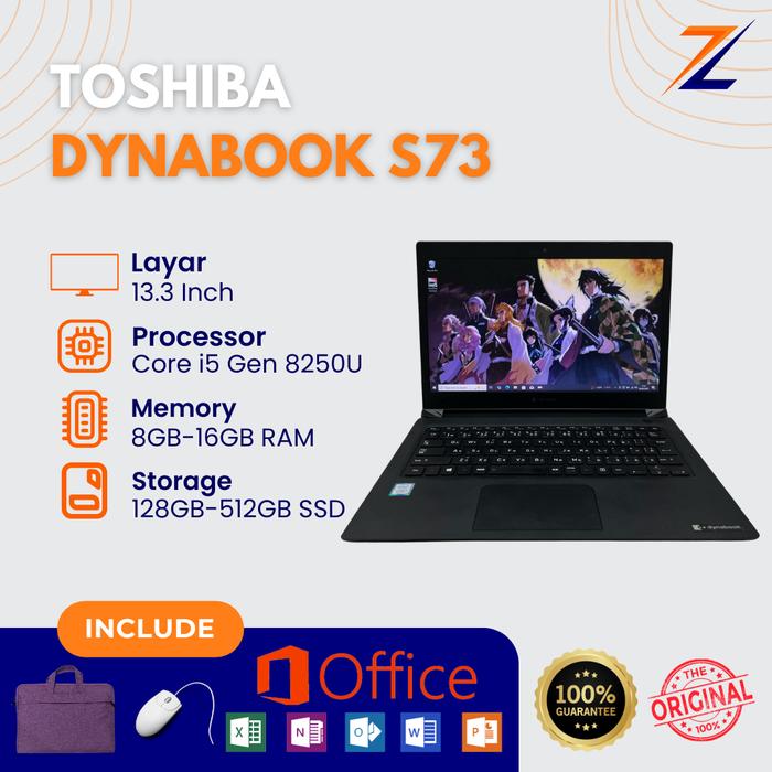 Jual Laptop Toshiba Dynabook S73 Intel Core i5 Gen 8250U RAM 8GB