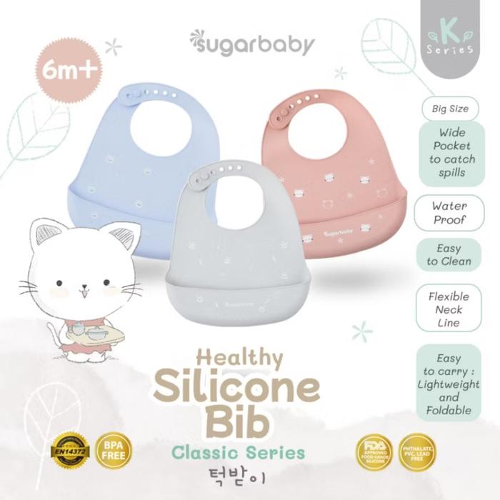 Jual SUGARBABY PREMIUM SILICONE BIB K SERIES slaber bayi celemek