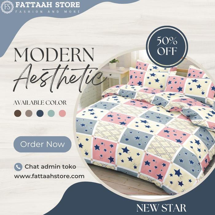 Gambar BIG PROMO Sprei 200x200 no 1 Jumbo Aesthetic Emily terbaru set sarung bantal guling serat micro katun dispere tensel spray anti luntur seprei karakter ukuran size no 1 kasur busa dan spring bed seperti bonita motif terlaris seprai homemade - STAR, 1 SET 120X200 dari konan motel undefined Tokopedia
