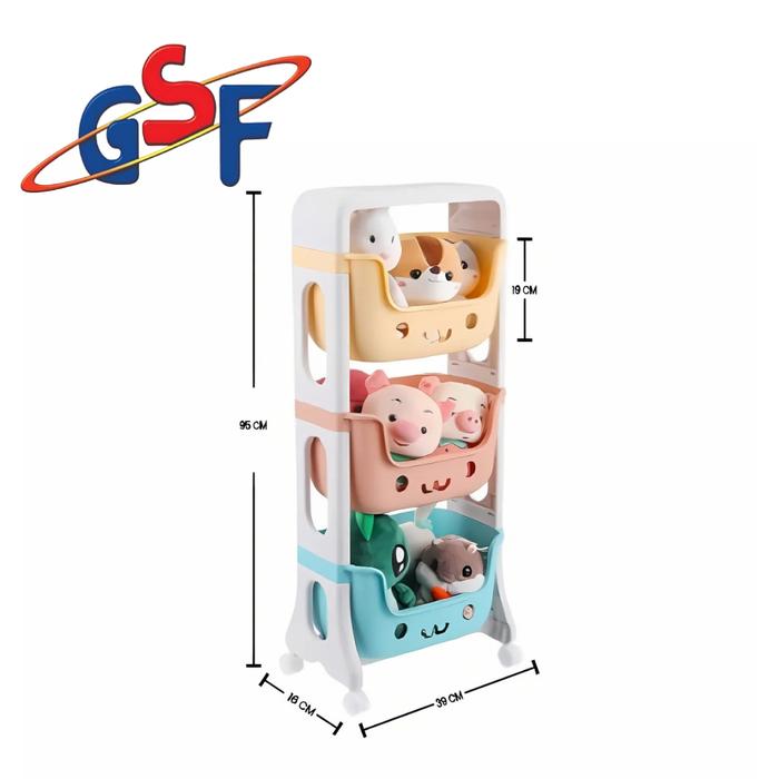 Gambar Rak Mainan Anak 4 Susun / Rak Lucu Anak Penyimpanan Mainan 8804 - SUSUN 3 dari IPEC Official Store undefined Tokopedia