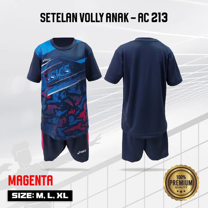 Gambar SETELAN VOLLY ANAK KAOS VOLI JUNIOR PRINTING AC 213 - MAGENTA, M dari MAKMUR SPORT undefined Tokopedia