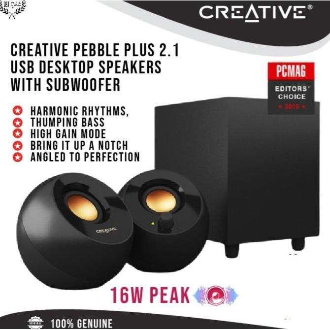 Gambar Creative Pebble Plus 2.1 USB Powered Desktop Speaker Far Field Driver Terlaris - Pebble plus 2.1 dari dewofficial undefined Tokopedia
