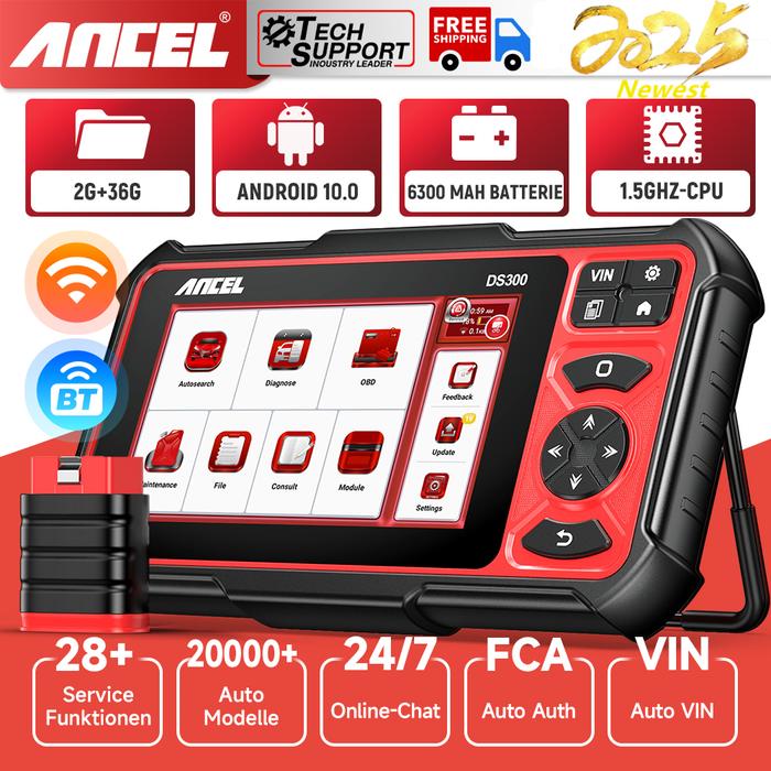 Gambar ANCEL DS300 OBD2 Scanner Alat Diagnostik Mobil Sistem Lengkap Alat Pengkodean ECU / Alat Uji Aktif Alat Reset Sistem Pendingin Udara - DS300(2025) dari OBD Authorized Store undefined Tokopedia