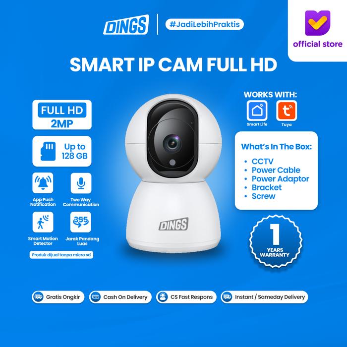 Gambar DINGS Smart CCTV WIFI IP Camera CCTV Indoor HD 1080P - Non Onvif dari Dings Indonesia undefined Tokopedia