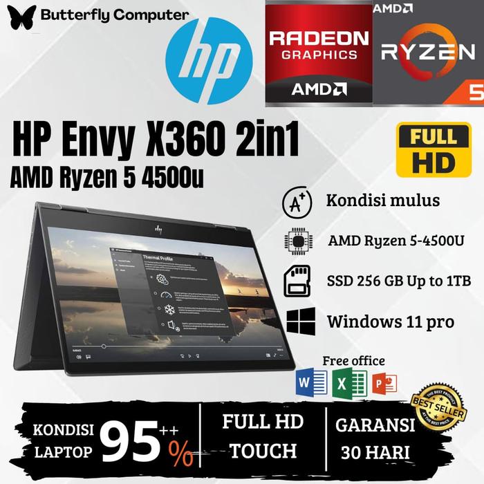 Promo Laptop Hp Envy x360 AMD Ryzen 4500 RAM 16 GB SSD TB
